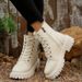 European And American Cross-border 2025 Autumn/winter New Motorcycle Boots With Fleece And Thickened Plus-size British Style Martin Boots_desvips.com