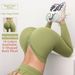 Women's High-Waisted Peach Shaped V Neck Yoga Pants Hip Lifting Fitness Sporty Chrysanthemum Patterned Sports & Outdoor Apparel_desvips.com
