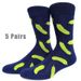 NEW 5 Pairs/Pack Happy Men Playing Cards Motorcycle Bick Strawberry Abstract Letters AB Art Flowers Pattern Funny Socks_desvips.com
