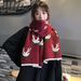Christmas Red Scarf Winter New Year Knitted Wool Versatile Warm Neck Warmer Korean Style Thickened Student_desvips.com