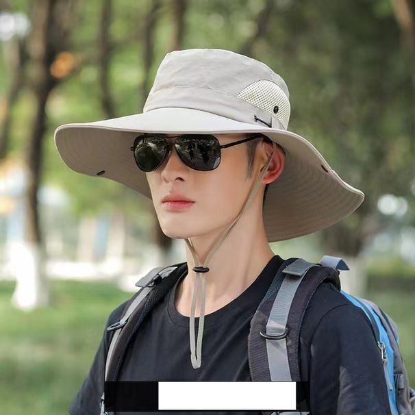 New Style Sun Hat For Men, Summer Outdoor Sun Protection Mask, Fishing Sun Hat, Large Brim Breathable Straw Hat, Cool Hat, Fisherman Hat_desvips.com