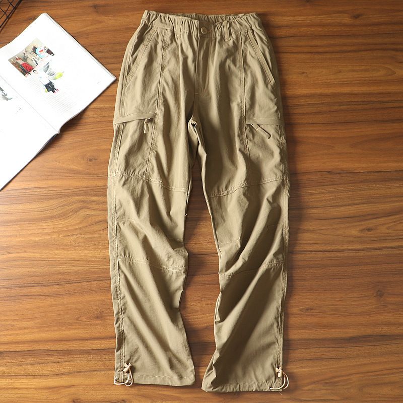 Men's Quick-Dry Pants Summer Lightweight Stretch Hiking Breathable Casual Sports Loose Fit Color Block Fishing Trousers_desvips.com
