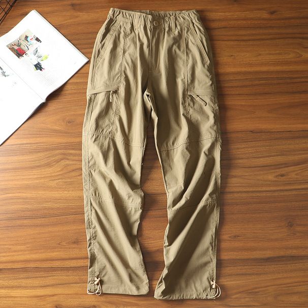 Men's Quick-Dry Pants Summer Lightweight Stretch Hiking Breathable Casual Sports Loose Fit Color Block Fishing Trousers_desvips.com