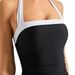 One-Piece Suits Swimwear Multicolor One Piece Backless Colorblock Slimming Belly Sling One Piece Swimsuit_desvips.com