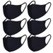 FECEDY 6-Pack Black Half Face Earloop Cotton Masks, Breathable, Reusable, Washable, Windproof And Dustproof For Outdoor Sports_desvips.com