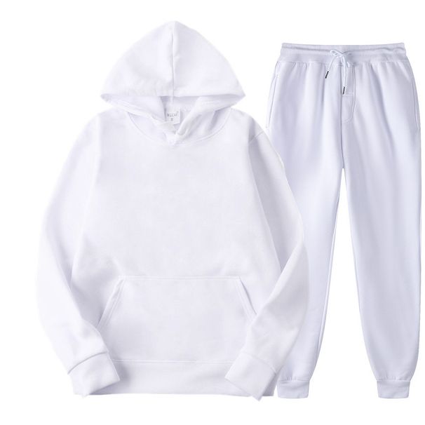 2026 Fashion Tracksuits Youth/Men Long Sleeve Hooded Sweatshirts + Lace-Up Sweatpants Pure Color Two-Piece Casual Sport Suits_desvips.com