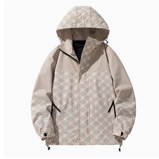 New Fashion Outdoor Sport Outerwear Women/Men Polyester Breathable Letter Printing Splicing Windproof Water-Resistant Long Sleeve Zipper Hooded Jacket_desvips.com