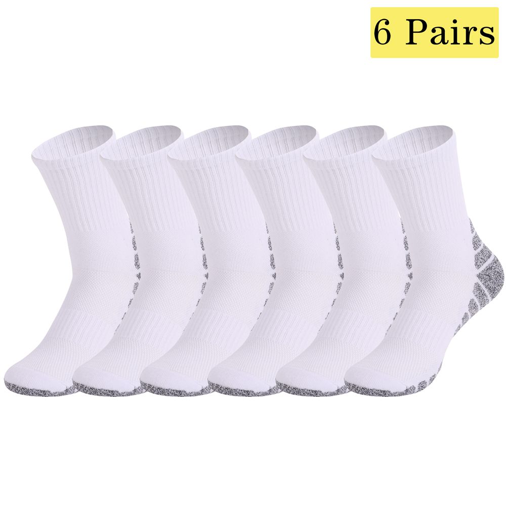 6 Pairs Sport Autumn-Winter Men's Women Thermal Terry Socks Cotton Mid-Crew Antibacterial Moisture-Wicking For_desvips.com