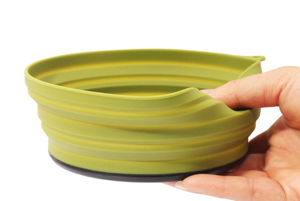 Outdoor folding bowl Camping cutlery set Silicone salad bowl Hiking plate_desvips.com