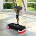 Stepper Aerobic Fitness Hauteur Reglable 2 Niveaux Surface Antiderapante PP 68 X 29 X 15 Cm Rouge Noir Et Gris_desvips.com