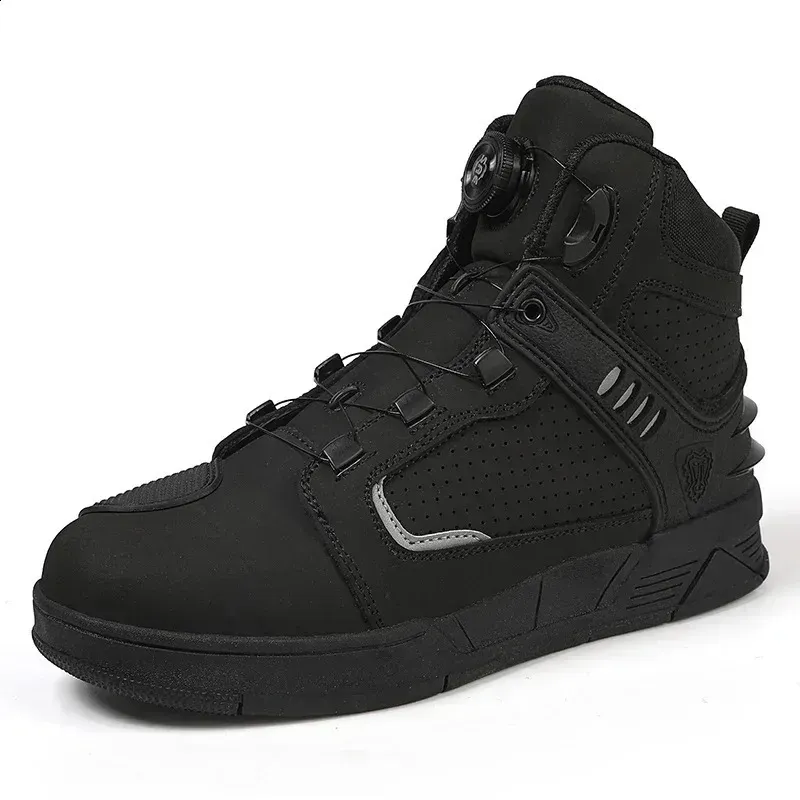Motorcycle Black Mens Riding Shoes Foot Type Protective Boots Four Season Botas Motorcycle 241105_desvips.com
