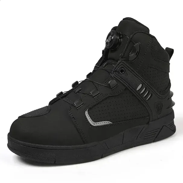 Motorcycle Black Mens Riding Shoes Foot Type Protective Boots Four Season Botas Motorcycle 241105_desvips.com