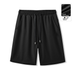 Summer Thin Men's Sporty Loose Fat Black Ice Silk Cropped Shorts_desvips.com