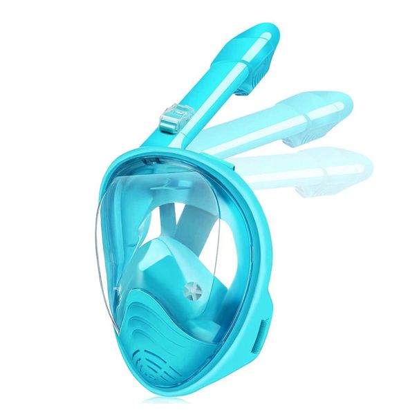Children's collapsible diving mask Full dry children's swimming goggles breathing tube all-in-one snorkeling mask_desvips.com