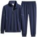 2026 Fashion Tracksuits Youth/Men Stand Collar Zipper Jacket + Lace-Up Sweatpants Cotton Loose Two-Piece Sport Suits M-8XL_desvips.com