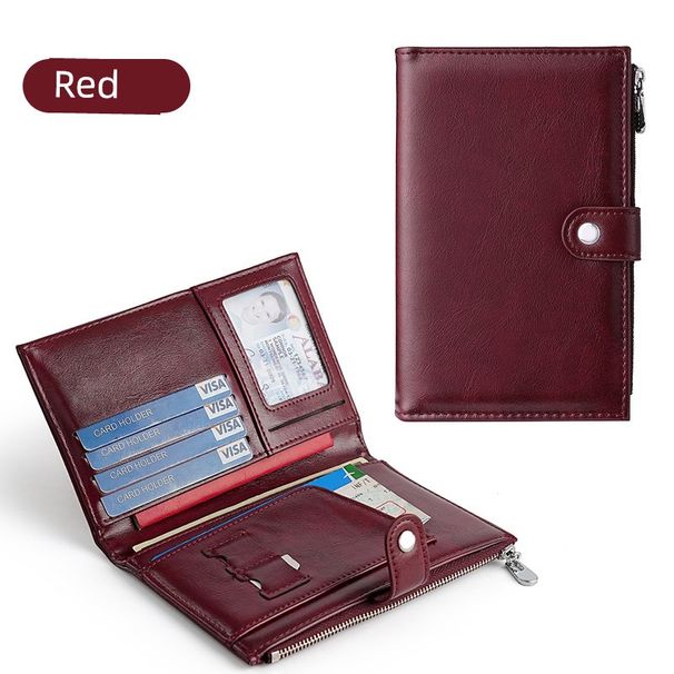 Classy Travel Bag Authentic Leather Tactile Feel Wallet Outdoor Casual Men And Women Vintage Oil Wax Minimalist Passport_desvips.com