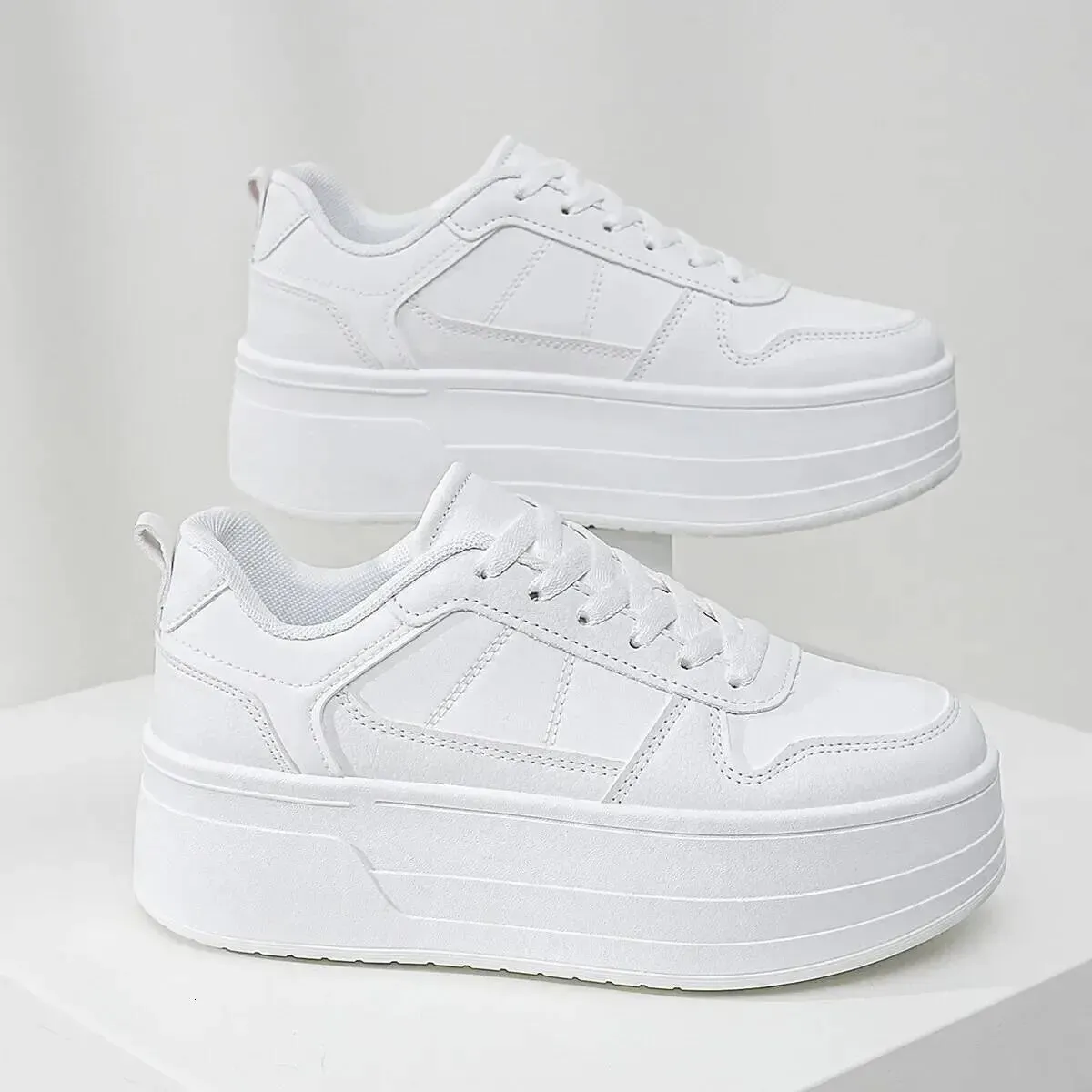 2024 New Style Casual Shoes For Women, Ladies Platform White Shoes, Comfortable Sneakers, Increase Height By 5cm_desvips.com