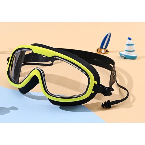 Goggles For Women, HD Waterproof Anti-Fog One-Piece With Earplugs, Men's Integrated Large Frame Adult Swimming Diving_desvips.com