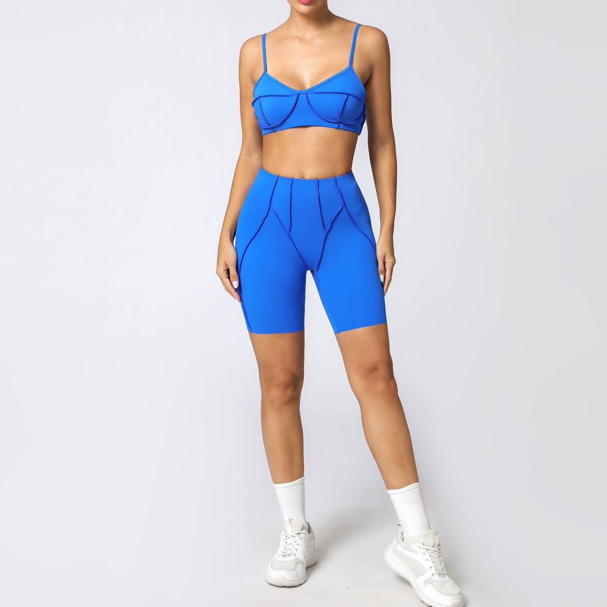 Women’s Clothing Tight Fitting Sanded Yoga Suit Quick Drying Fitness Clothes Summer Running Sports Suit_desvips.com