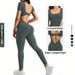 U-Neck Sports For Women Summer Short Sleeve High Waist Hip-Lifting Fitness Wear Slimming Tight Yoga Jumpsuit_desvips.com