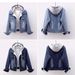 Women's Clothing Velvet Thickened Cotton Cotton Coat Removable Hooded Warm Lambswool Cotton Coat Short Style_desvips.com