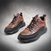 the 2668 cow leather men's casual shoes boots with wool brown, choose size and tell seller_desvips.com