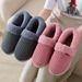 Couple Warm Bag Heel Cotton Slippers Winter Indoor Padded Bottom Home Household Non-slip Belt Heel Cotton Shoes Ladies_desvips.com