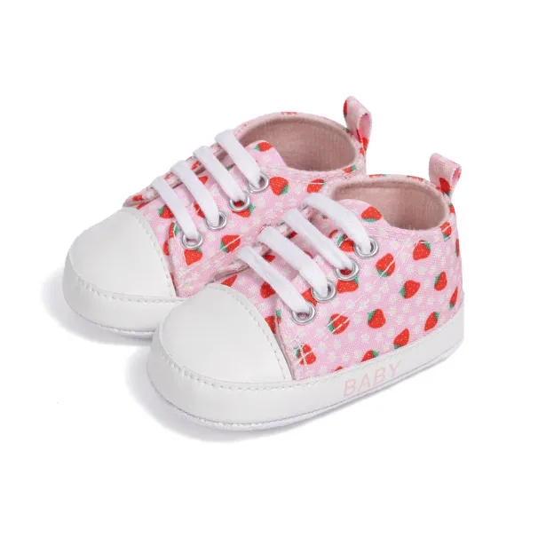 Hot Sale Infant Strawberry Girls Baby Casual High Top Non-Slip Bottom Soft Sole cutefeet Toddler Crib Shoes_desvips.com