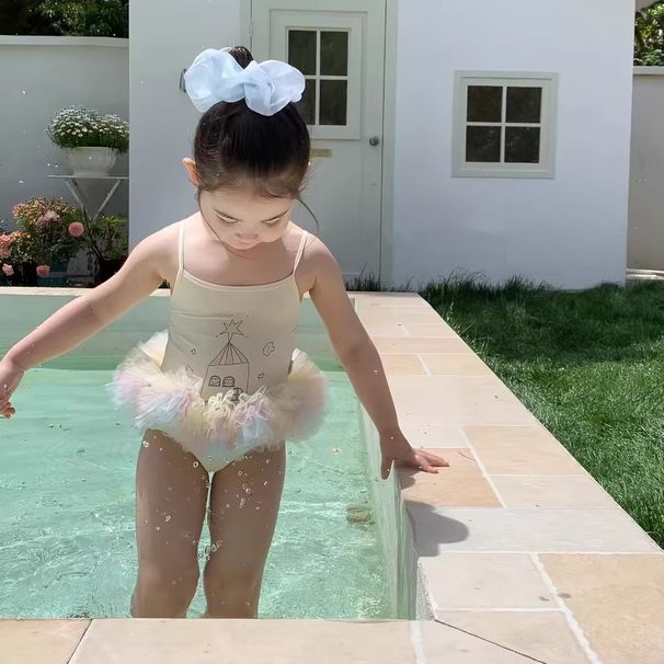 2026 New Korean Version Girls' One-Piece Swimsuit Children's Skirted Puffy Dress Princess Swimwear Baby Swimming Suit_desvips.com