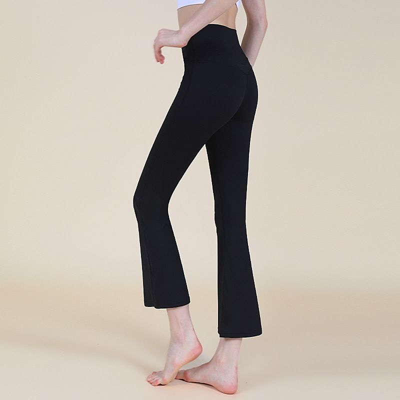 New Slimming Flared Yoga High Waist Hip Lift Wide Leg For Outdoor Fitness Pilates Body Shaping Bell Bottom Pants_desvips.com