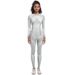 Seamless Knitted Tight High Elastic Long Ski Suit Sports Running Fitness Yoga Outfit Two-Piece Set For Women_desvips.com