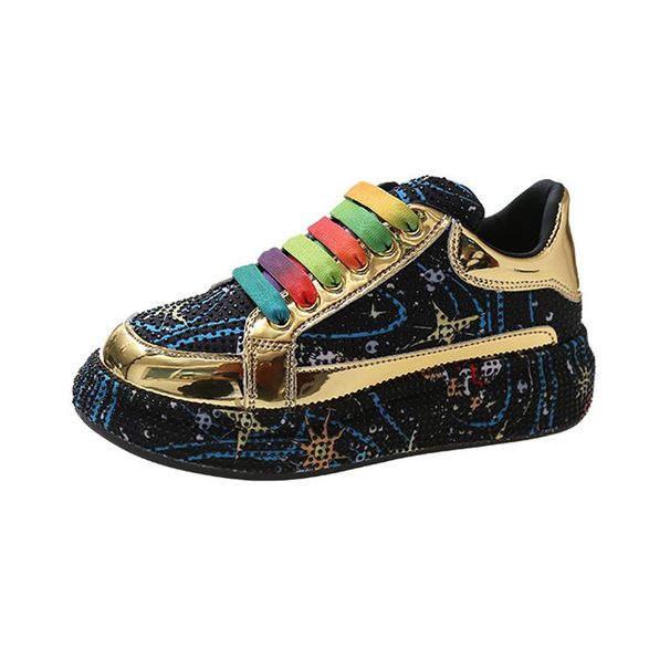 Stylish Rhinestone Loafers Handmade Flat Skate Woman Comfortable Sports Breathable Casual College Designer Shoes_desvips.com