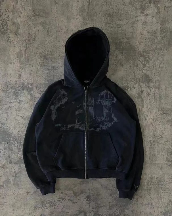 2025 Harajuku Y2k Spring And Autumn Hooded Sports Cardigan Zipper Graffiti Print Long Sleeve Hoodie Jacket Plus Size_desvips.com