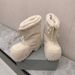 001 European American Style 24 New Winter Waterproof Non-Slip Furry Short Skiing Men And Women Snow Boots Thick Sole Height_desvips.com