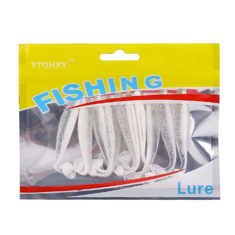 Smooth Surface Explosive Fishing Two Color T Tail Lure Bait 3D Fish Eye Soft Bait Cockroach Sea Bass Freshwater Sea Fishing Bait 10 Per Bag_desvips.com
