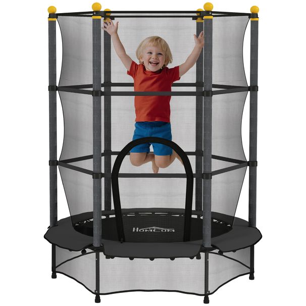 Trampolín Para Niños De +3 Años Ø140 Cm Con Red De Seguridad Y Marco De Acero Para Interior Y Exterior_desvips.com