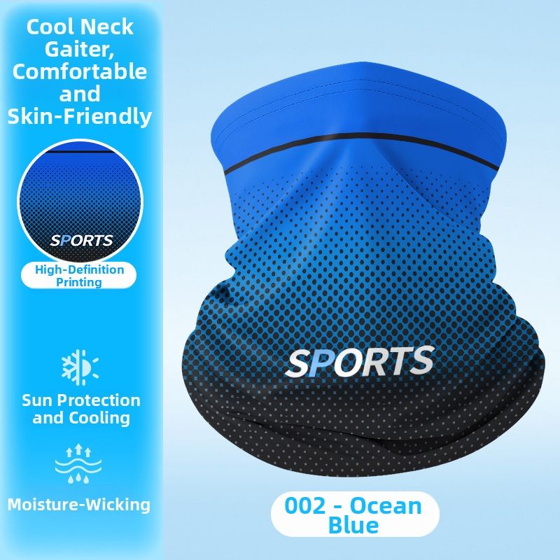 Ice Silk Cycling Arm Sleeves Full Face Set With Magic Sun Protection Trendy Letter Print Outdoor Neck Warmer Breathable_desvips.com