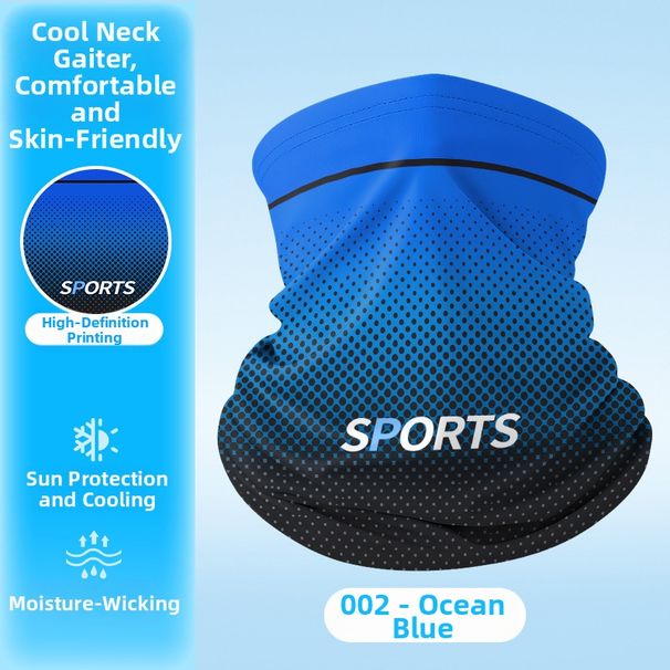 Ice Silk Cycling Arm Sleeves Full Face Set With Magic Sun Protection Trendy Letter Print Outdoor Neck Warmer Breathable_desvips.com