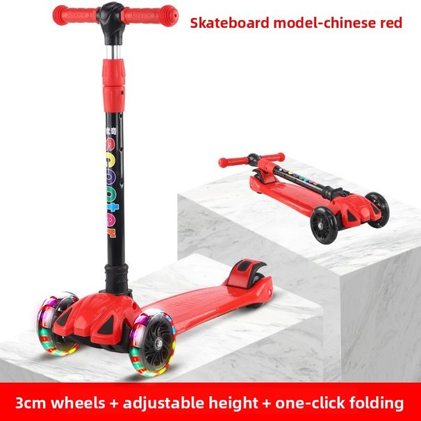 New Children's 3-in-1 90% Off Fold Baby Flashing Scooter Can Sit And Ride Dropshipping_desvips.com