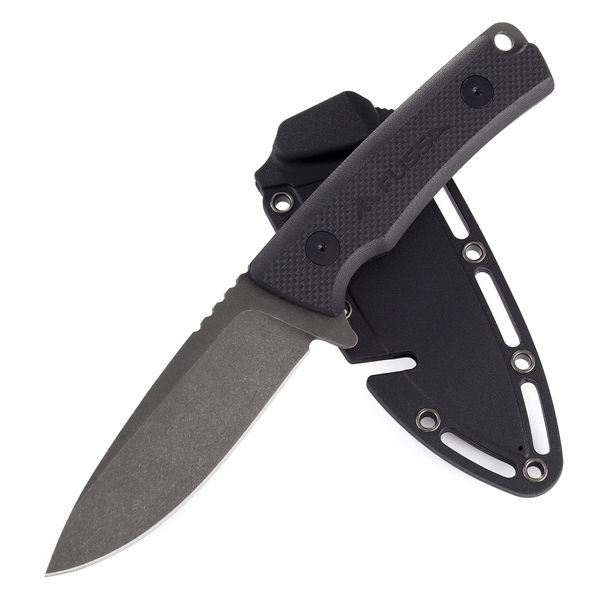 FLISSA 8.5 Inch Full Tang Fixed Blade Knife With Nylon Sheath_desvips.com