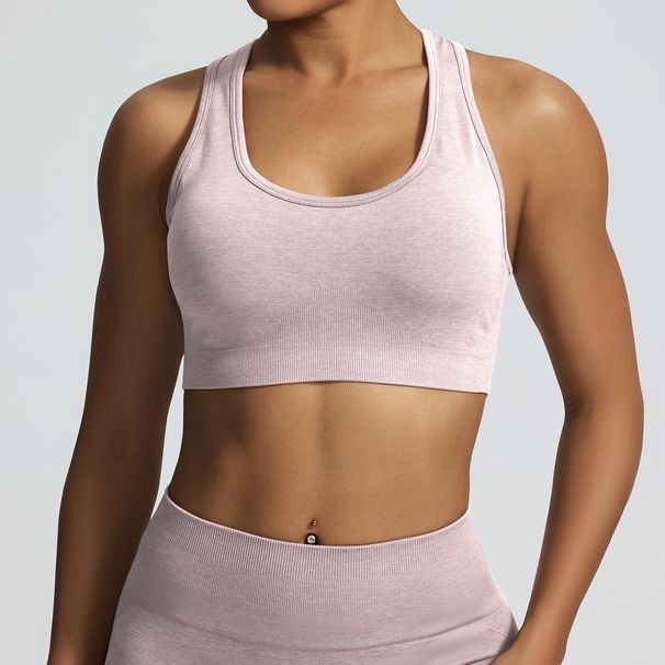 New Soft Feel Backless Sports Bra, Suitable For Both Outer And Outer Wear, Shockproof, For Running, Fitness, And Yoga._desvips.com