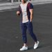 Men's Clothing loose sports suit 3D digital printing personalized fashion short-sleeved trousers_desvips.com