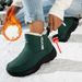 Women's Waterproof Snow Boots With Fleece Lining, Slip-On Winter Shoes For Outdoor, Hiking, And Casual Wear_desvips.com
