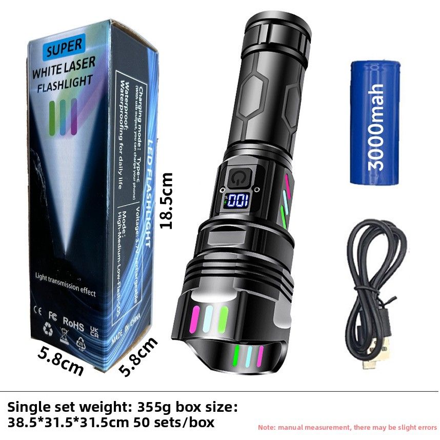 Cross-Border Hot-Selling Upgraded Digital Display High Brightness Rechargeable Portable Ultra-Bright Outdoor Special_desvips.com