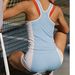 001 Cross-Border Round Neck Color-Block Y-Back Sports Vest Casual Running Fitness Shorts Yoga Wear For Women_desvips.com