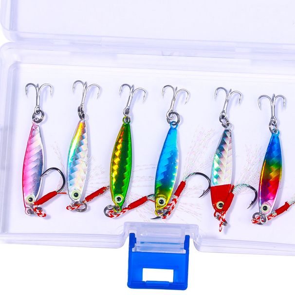 6pcs Jigging Lures Off Shore Fishing Lure 7G 15G 20G Slow Metal Jig Artificial Bait Casting Jigging Spoon Fishing Tackle_desvips.com