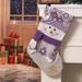 001 New Christmas Decorations Purple Santa Claus Creative Decorative Socks Holiday Gift Bag_desvips.com