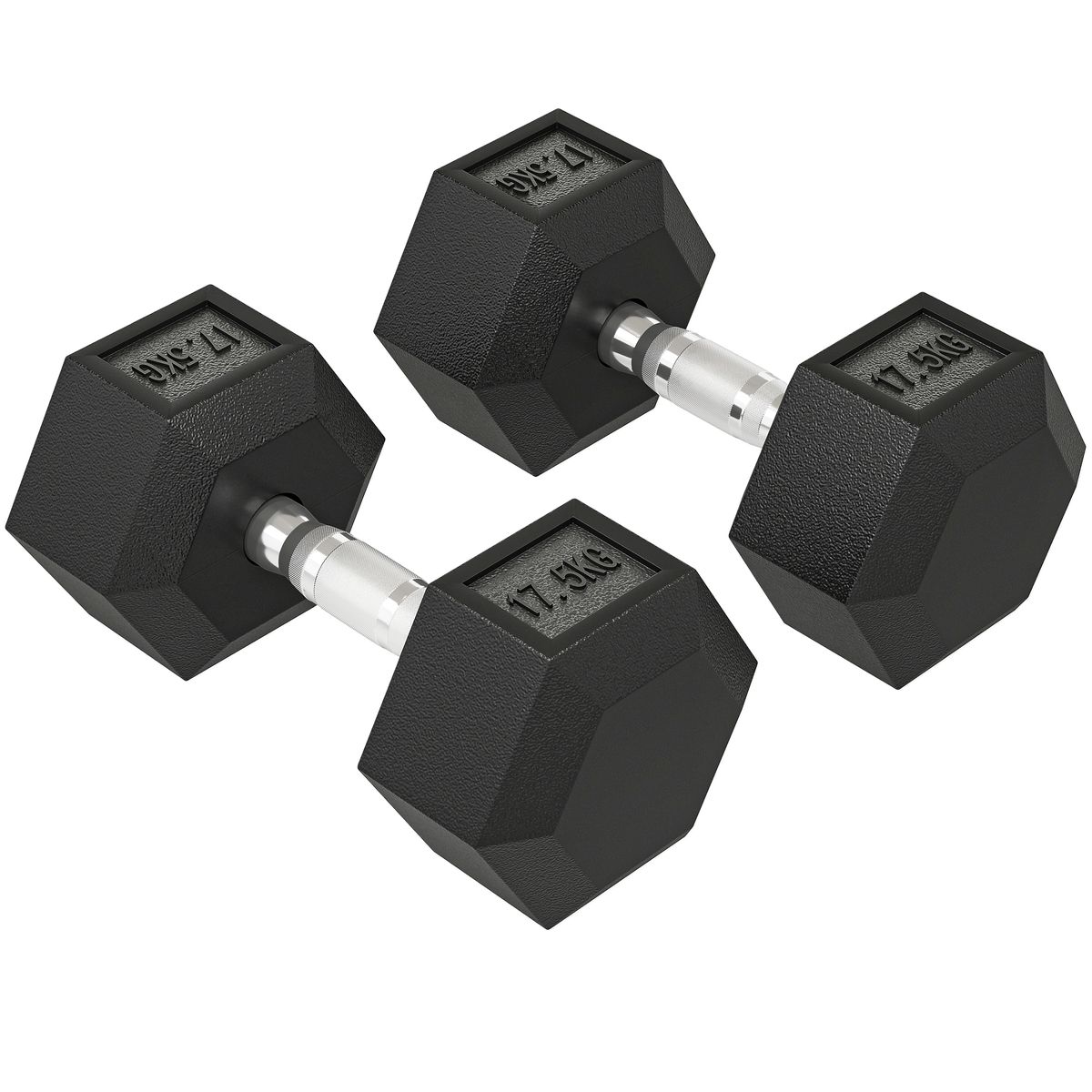 Kurzhantel, 35 Kg Hantel, Hantel, Gewicht, Anti-Rutsch-Griff, Schwarz + Silber_desvips.com