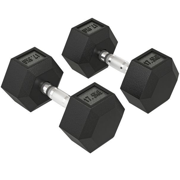 Kurzhantel, 35 Kg Hantel, Hantel, Gewicht, Anti-Rutsch-Griff, Schwarz + Silber_desvips.com