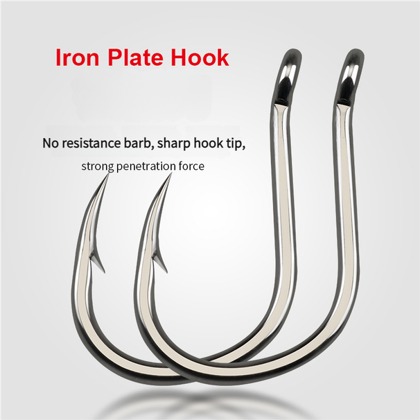 Deep Iron Plate Tin-Plated Anti-Rust Fish Pack Sea With Barbed Eye Hook Reinforced Fishing Gear_desvips.com
